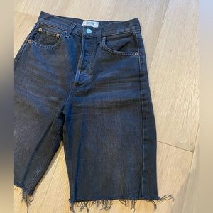 AGOLDE ~ Black Hugh Rise Bermuda Jean Short
